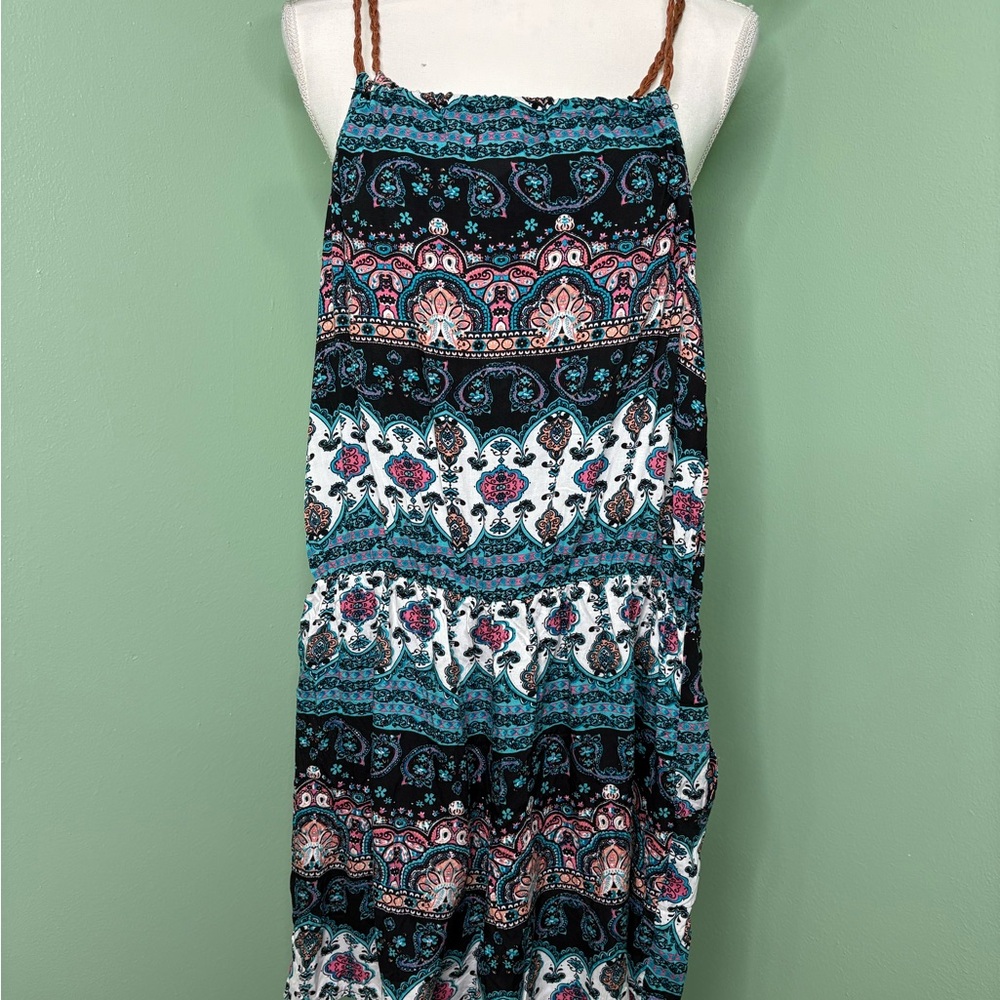 Bohemian Teal & Black Printed Jumpsuit - Picture 3 of 12